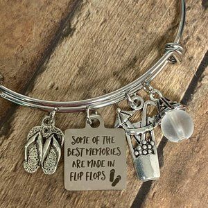 COPY - Best Memories Made in Flip Flops Charm Bangle